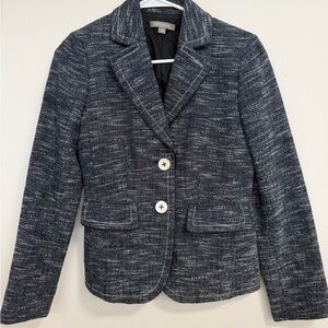 Ann Taylor Navy Tweed Blazer excellent size 2